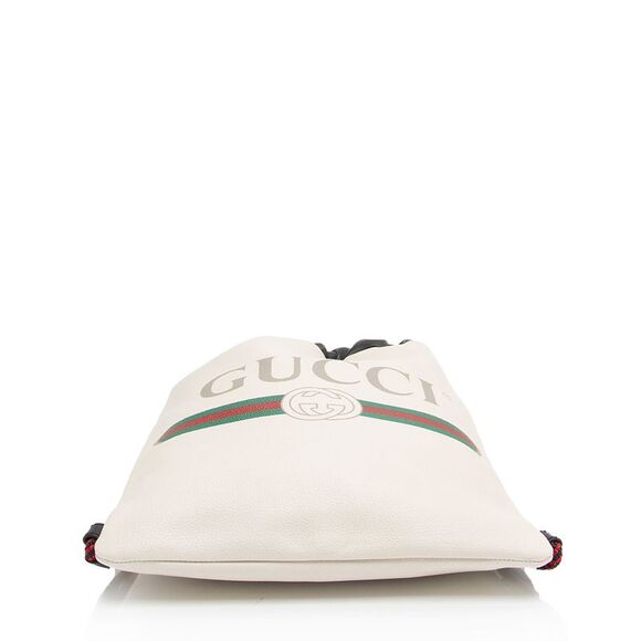 Gucci Leather Logo Drawstring Backpack - Picture 4 of 15